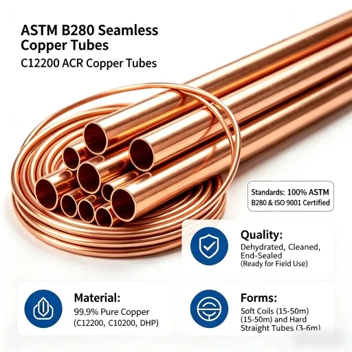 ASTM B280 Air Conditioning & Tkessiħ tar-ram Tube / Pipe